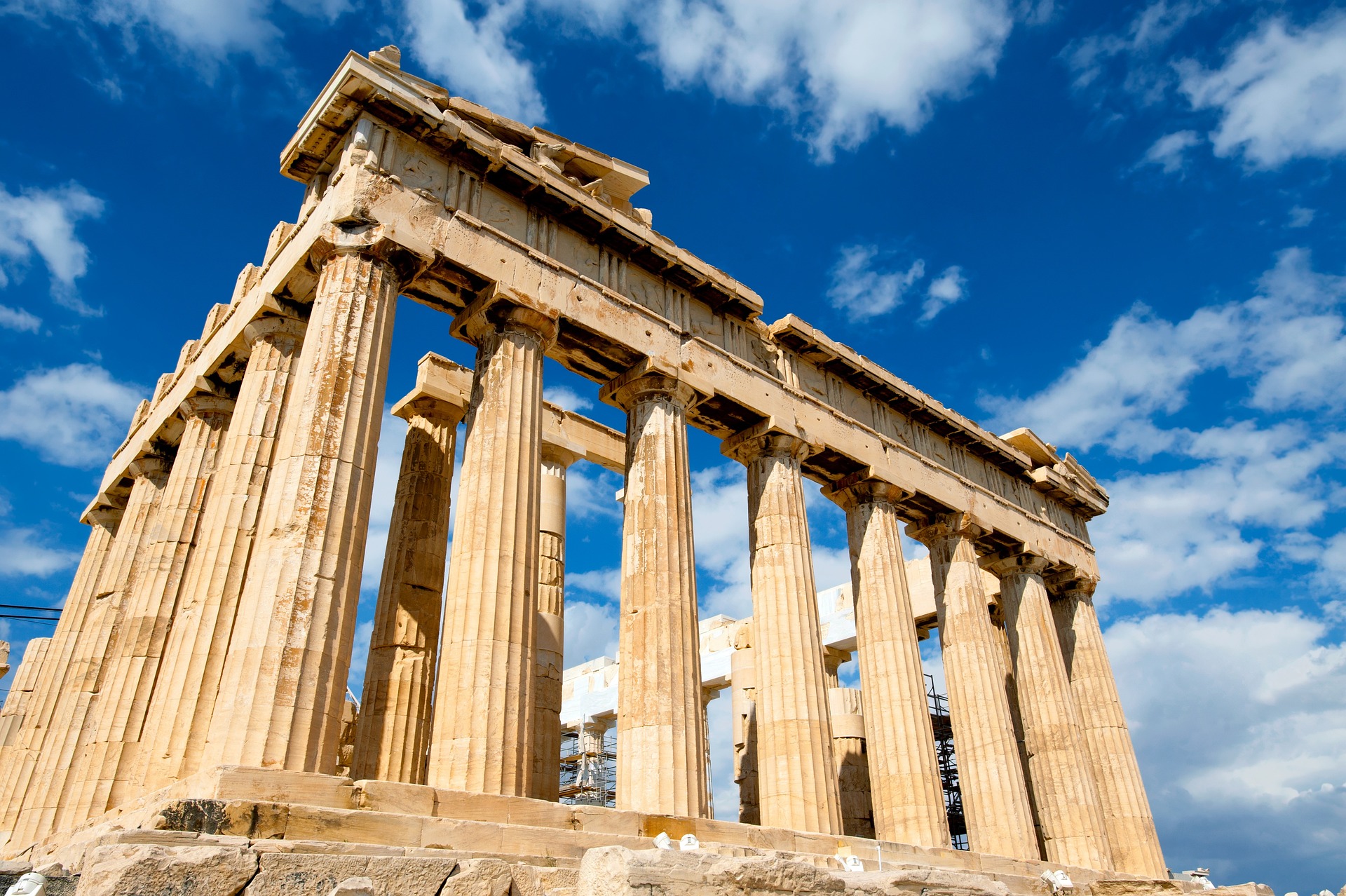 Parthenon made of limestone